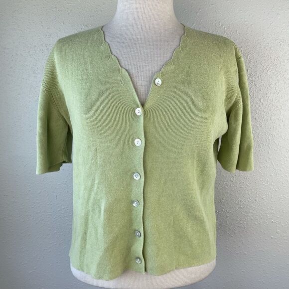 Victoria Holley Cropped Cardigan Sweater Size M - Picture 1 of 7